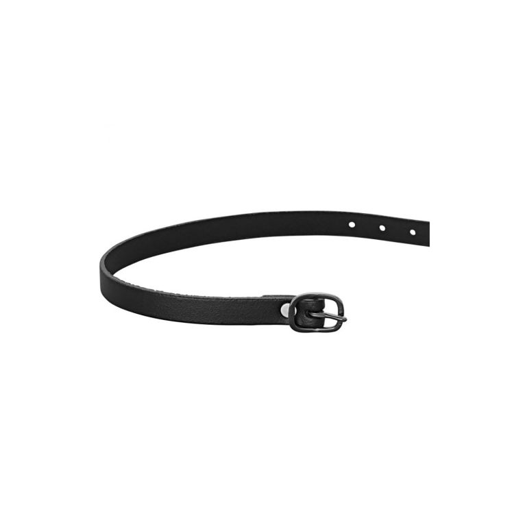 HS SPUR STRAPS LEATHER BLACK  45CM W.BUCKLE ST.ST./BLACK