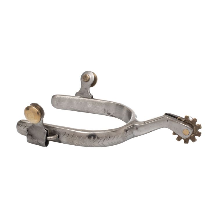 STAINLESS STEEL WESTERN SPURS WITH DECORATIONS
