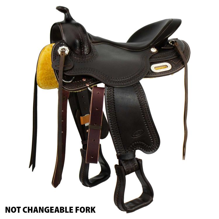 ARABIAN FREEMAX SHORT BACK SADDLE BUFFALO LEATHER FIXED FORK ( NOT CHANGEABLE FORK)