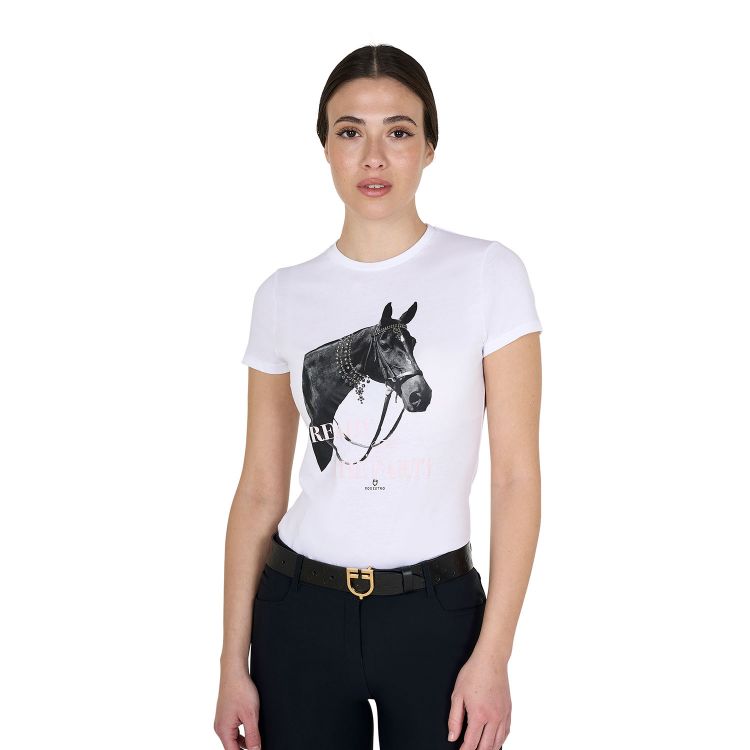 Women's Ready To The Party cotton T-shirt with rhinestones
