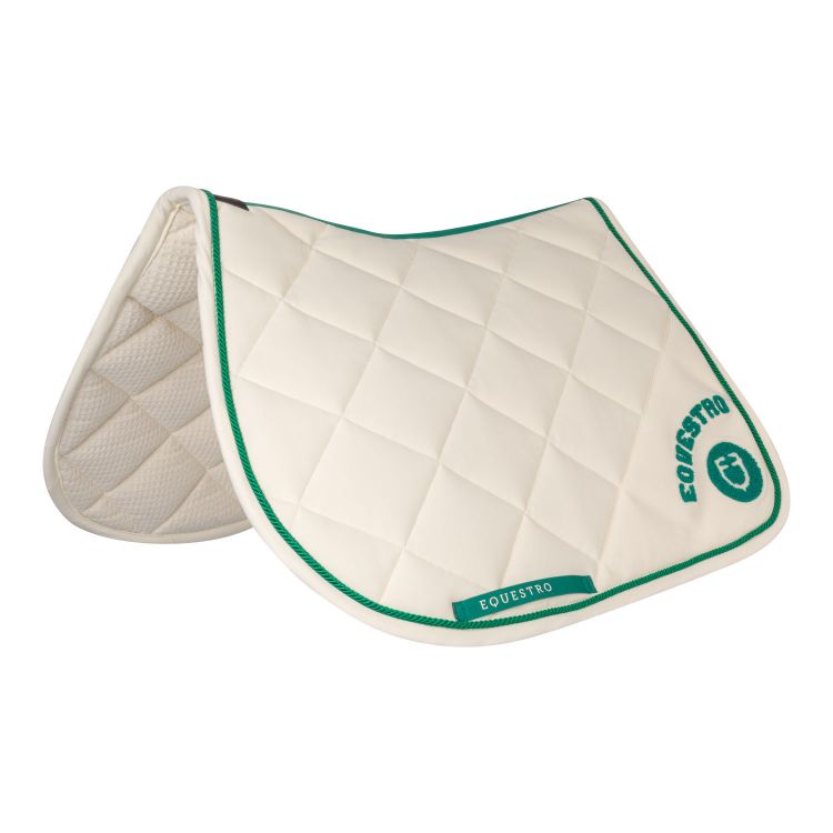 Jumping saddle pad in technical fabric with sponge logo patch
