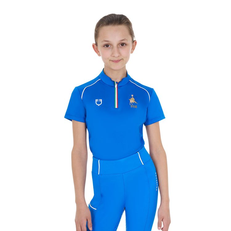 Kids' unisex training polo shirt Equestro X FISE