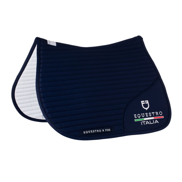 Jumping saddle pad with embroidered logo Equestro X FISE