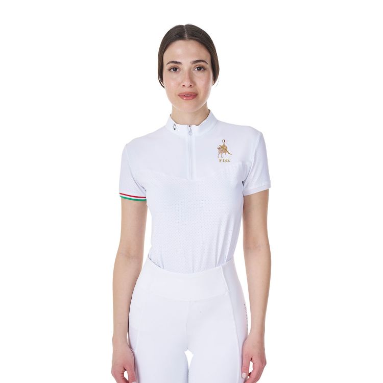 Women's stretch competition polo shirt Equestro X FISE