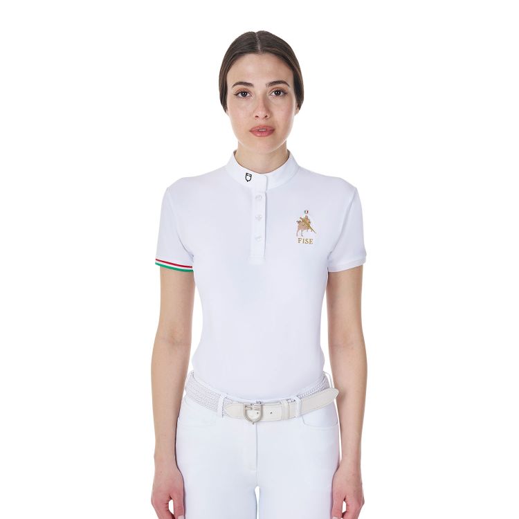 Women's slim fit competition polo shirt Equestro X FISE