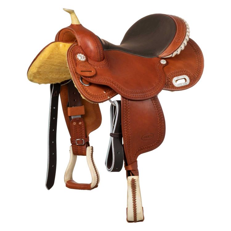 BARREL COLORED SEAT RAWHIDE 5020 POOL'S SADDLE BROWN SEAT