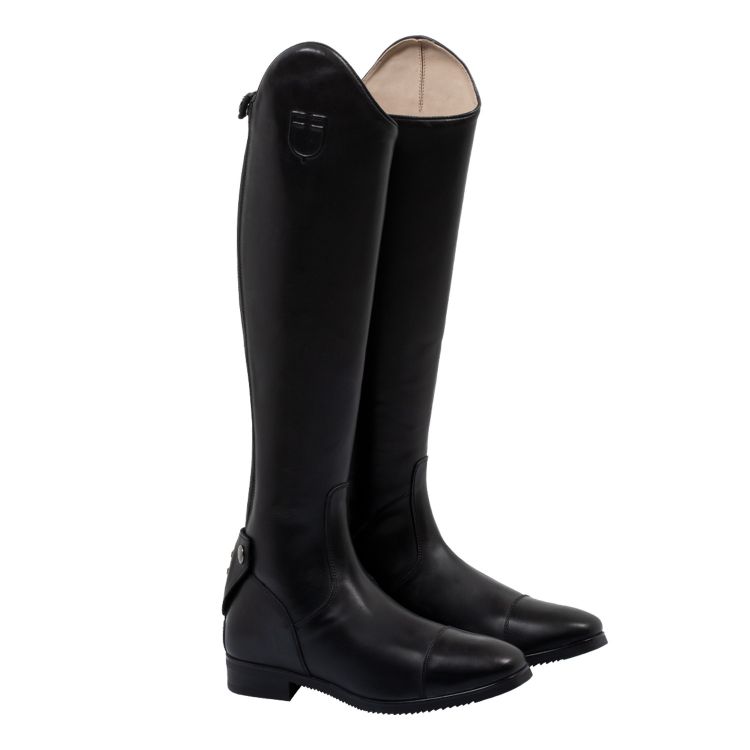 Neptune unisex leather boots with rear zipper
