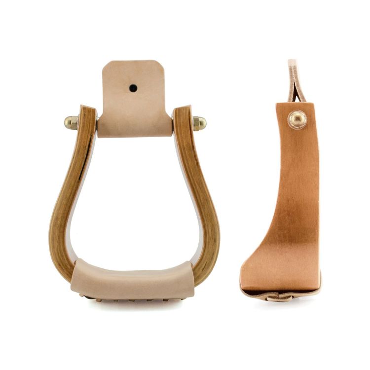 METALAB WOODEN WESTERN SHAPED STIRRUPS