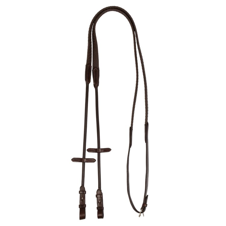 Tubular reins leather & rubber