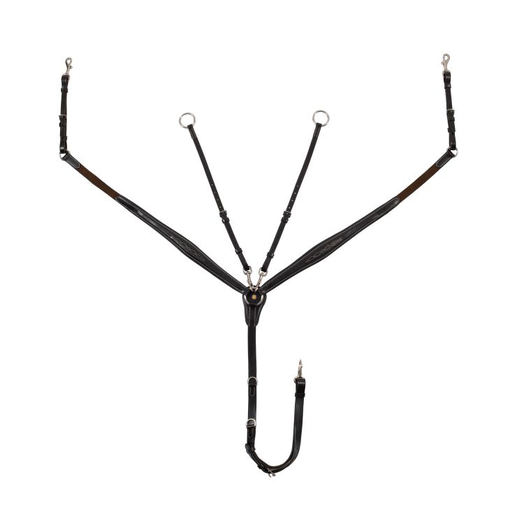 LEATHER FANCY STITCHED BREASTPLATE WITH REMOVABLE MARTINGALE