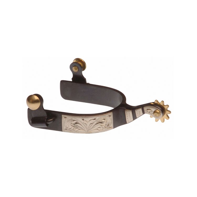 BLACK SPURS WITH METAL PLATE