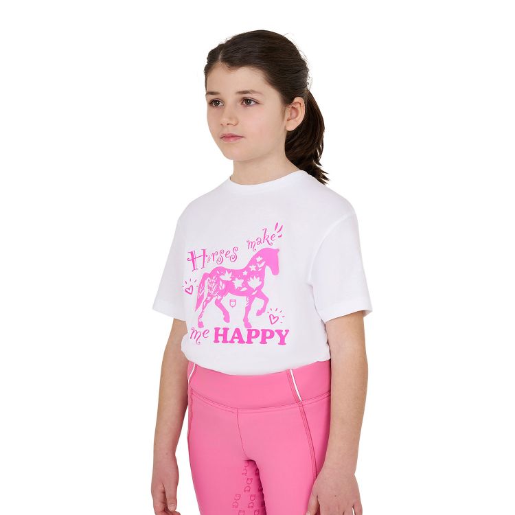 Girls' Horses Make Me Happy cotton T-shirt