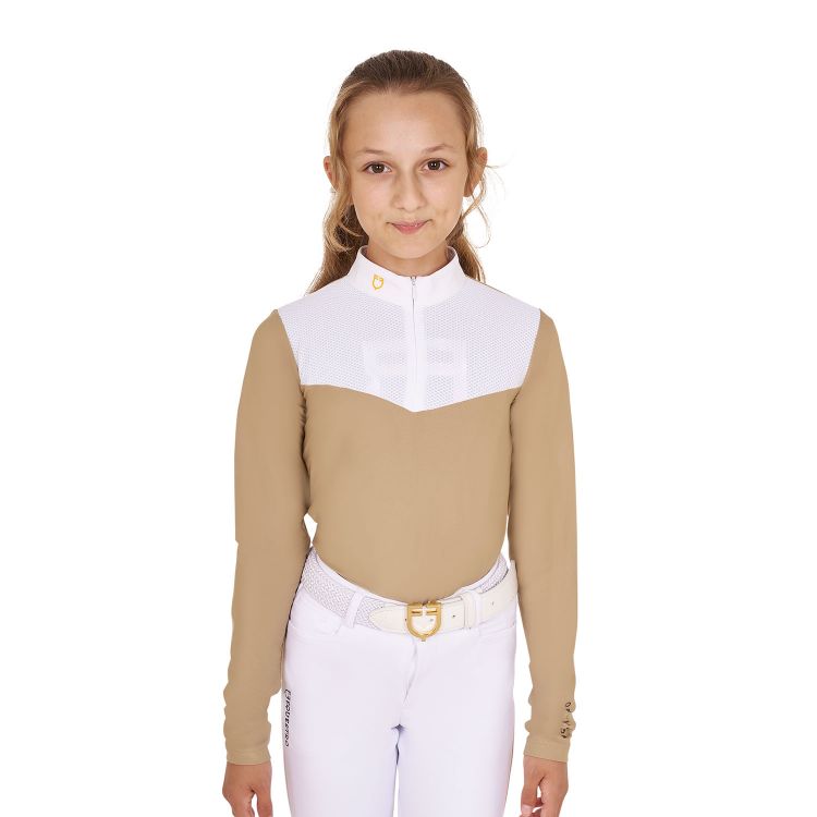 Girls' long-sleeved polo shirt