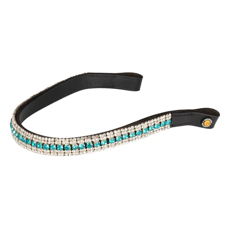 Blue Crystal leather browband