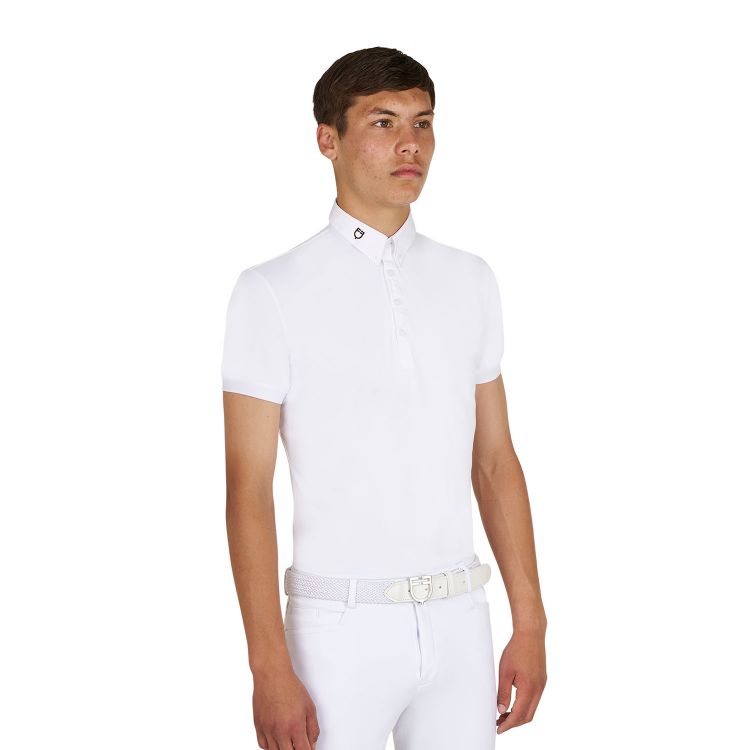 Men's competition polo shirt in breathable technical fabric