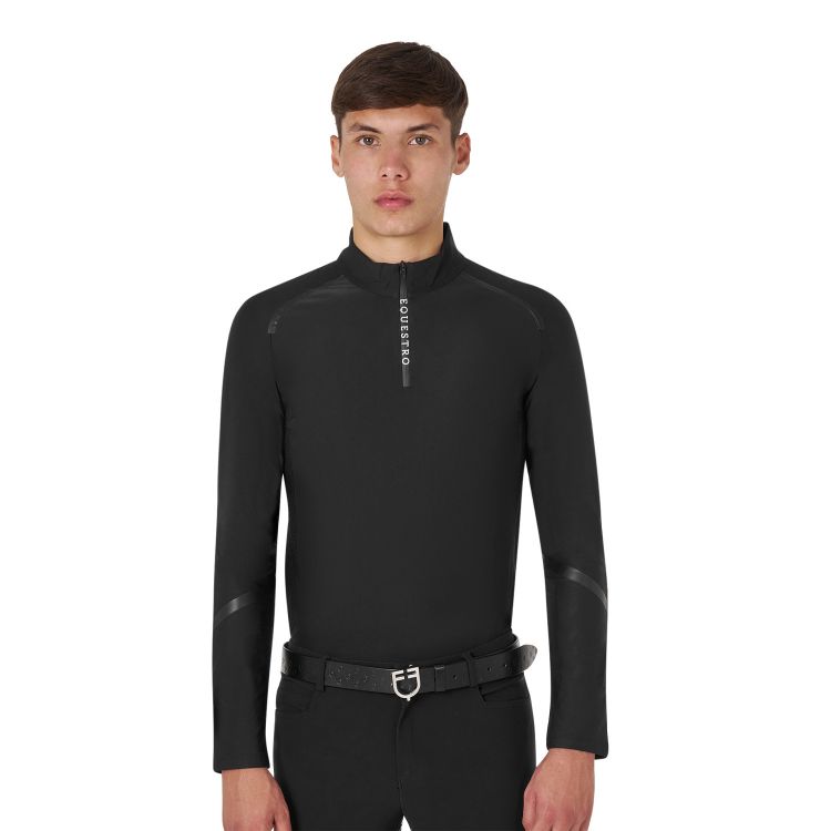 Men's slim fit long sleeve training polo shirt