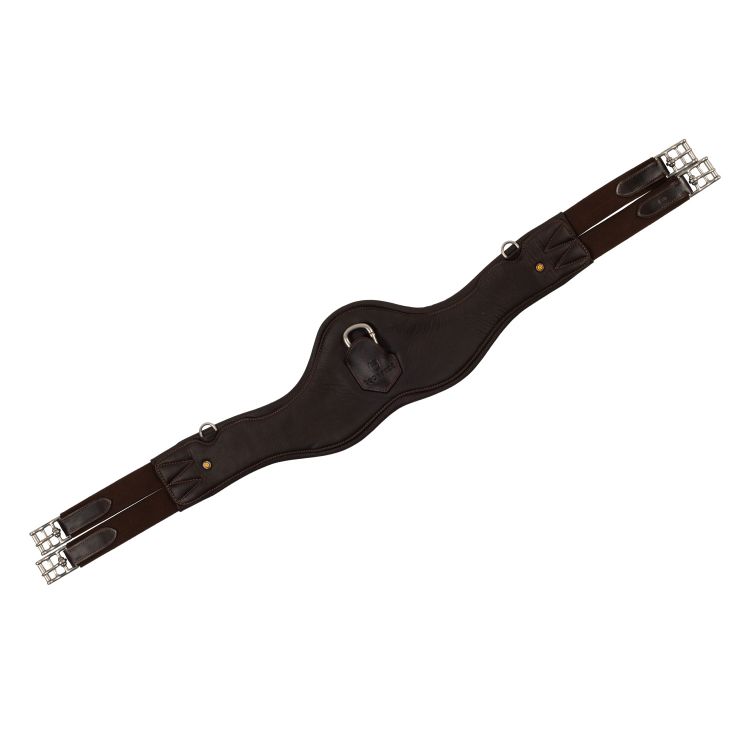 Shaped leather jumping girth