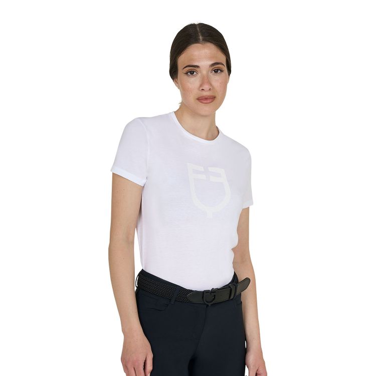 WOMEN'S GLOSSY LOGO COTTON T-SHIRT