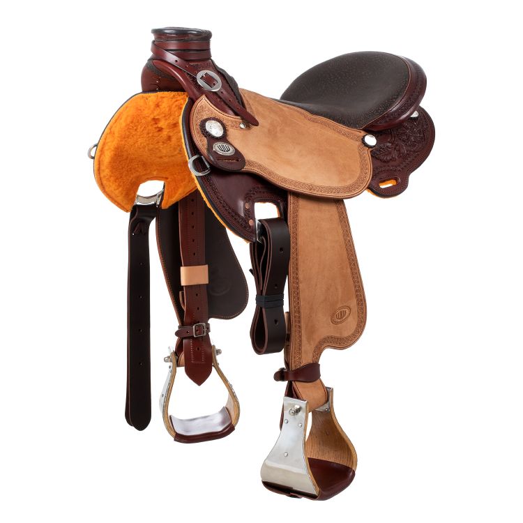 Westwood classic Ladywade saddle burgundy reverse natural flower#6 border#81