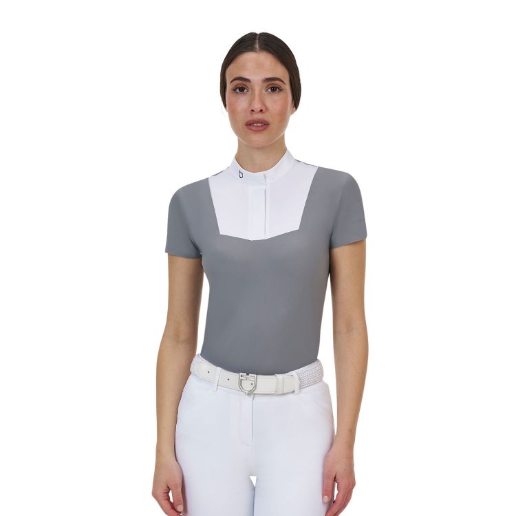 Equestro Ridertechnology women's competition polo shirt short sleeves and buttons