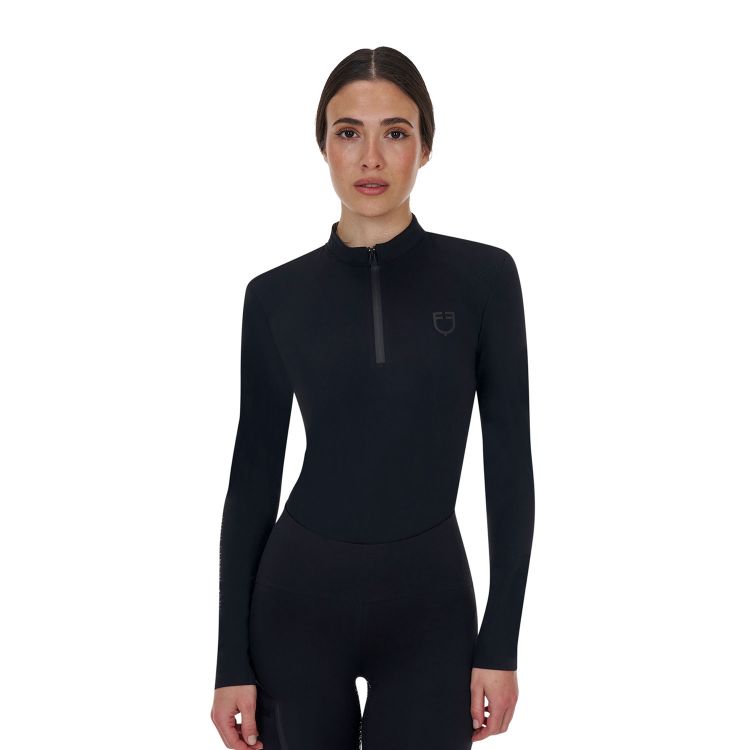 Equestro Ridertechnology women's training polo shirt long sleeves and zip