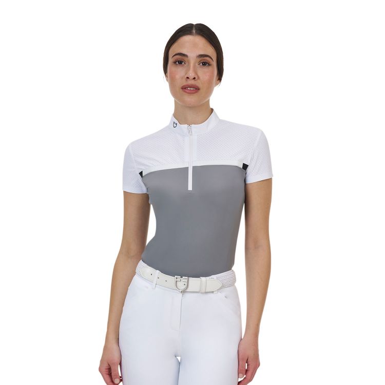 Equestro Ridertechnology women's competition polo shirt perforated fabric