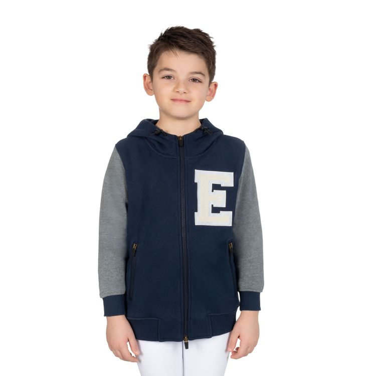 Boys' institutional two-tone hoodie with front zip