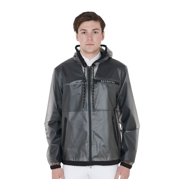 Men's transparent technical raincoat